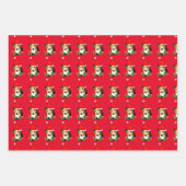 Beagle in der Weihnachtsmannmütze Weihnachten Geschenkpapier Set (Vorderseite 3)