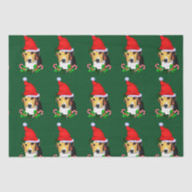 Beagle in der Weihnachtsmannmütze Weihnachten