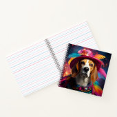 Beagle in einem Federhut Notizblock (Innenseite)