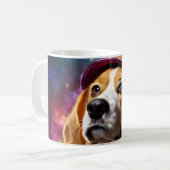 Beagle in einem rosa Hut Kaffeetasse (Vorderseite Links)