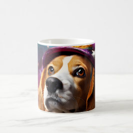 Beagle in einem rosa Hut Kaffeetasse