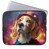 Beagle in einem rosa Hut Laptopschutzhülle (Vorderseite)