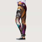 Beagle in einem rosa Hut Leggings (Links)