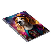 Beagle in einem rosa Hut Notizblock (Rechte Seite)
