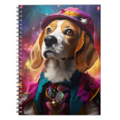 Beagle in einem rosa Hut Notizblock (Vorderseite)