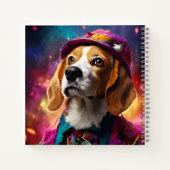Beagle in einem rosa Hut Notizblock (Rückseite)
