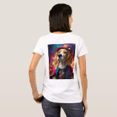 Beagle in einem rosa Hut T-Shirt (Schwarz voll)