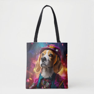 Beagle in einem rosa Hut Tasche