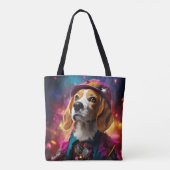 Beagle in einem rosa Hut Tasche (Rückseite)