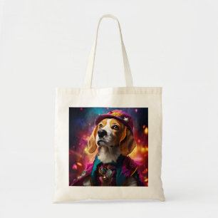 Beagle in einem rosa Hut Tragetasche
