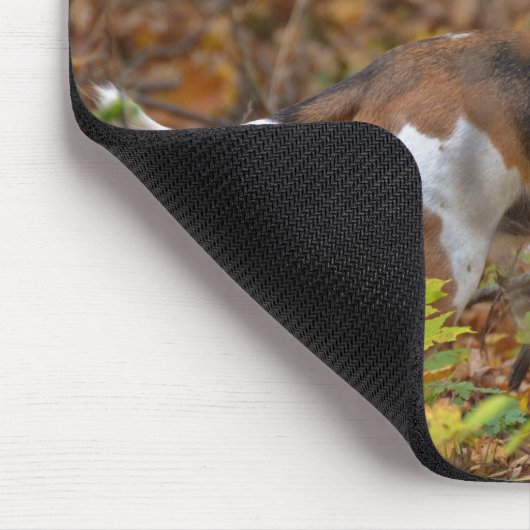 Beagle in Holz Mousepad (Ecke)