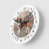 Beagle in Ländereinstellungen Runde Wanduhr (Winkel)
