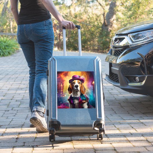 Beagle in lebendiger Kostüm Aufkleber (Koffer Insitu)