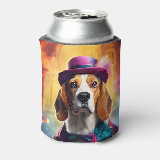 Beagle in lebendiger Kostüm Dosenkühler (Kanne Rückseite)