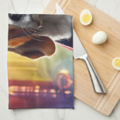 Beagle in lebendiger Kostüm Geschirrtuch (Viertel Falte)