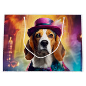 Beagle in lebendiger Kostüm Große Geschenktüte (Vorderseite)