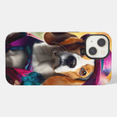 Beagle in lebendiger Kostüm iPhone Hülle (Rückseite (Horizontal))