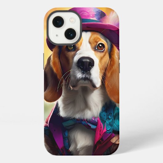 Beagle in lebendiger Kostüm iPhone Hülle (Rückseite)