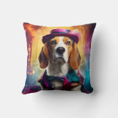Beagle in lebendiger Kostüm Kissen (Rückseite)
