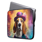 Beagle in lebendiger Kostüm Laptopschutzhülle (Vorderseite Links)