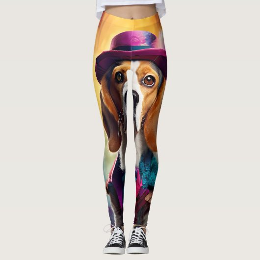 Beagle in lebendiger Kostüm Leggings (Vorderseite)