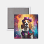 Beagle in lebendiger Kostüm Magnet (Vorderseite/Rückseite)