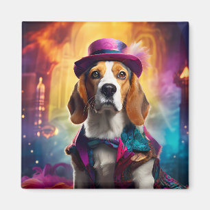 Beagle in lebendiger Kostüm Magnet