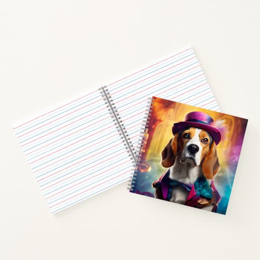Beagle in lebendiger Kostüm Notizblock (Innenseite)