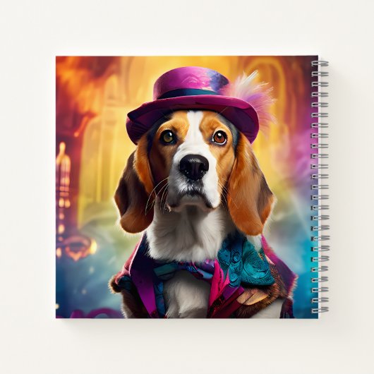 Beagle in lebendiger Kostüm Notizblock (Rückseite)