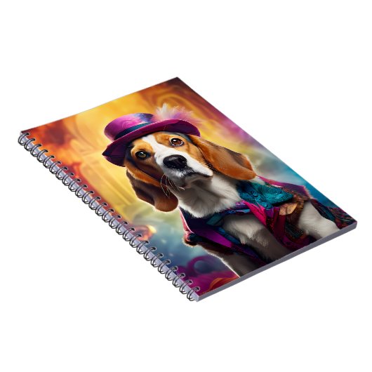 Beagle in lebendiger Kostüm Notizblock (Rechte Seite)