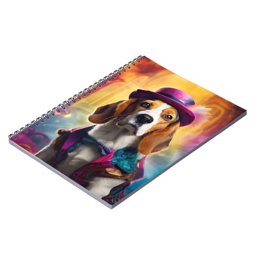 Beagle in lebendiger Kostüm Notizblock (Linke Seite)