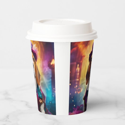 Beagle in lebendiger Kostüm Pappbecher (Links)