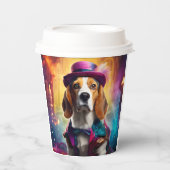 Beagle in lebendiger Kostüm Pappbecher (Vorderseite)