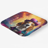 Beagle in lebendiger Kostüm Pappteller (Gewinkelt)