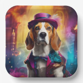 Beagle in lebendiger Kostüm Pappteller (Vorderseite)