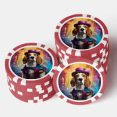 Beagle in lebendiger Kostüm Pokerchips (Stapel)