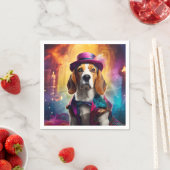 Beagle in lebendiger Kostüm Serviette (Beispiel)