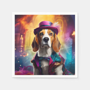 Beagle in lebendiger Kostüm Serviette
