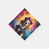 Beagle in lebendiger Kostüm Serviette (Ecke)