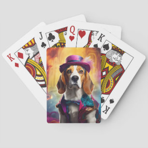 Beagle in lebendiger Kostüm Spielkarten