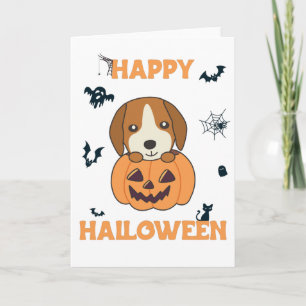 Beagle in Pumpkin Sweet Hunde glückliche Halloween Karte