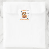 Beagle in Pumpkin Sweet Hunde glückliche Halloween Quadratischer Aufkleber (Tasche)