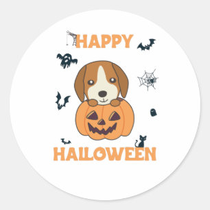 Beagle in Pumpkin Sweet Hunde glückliche Halloween Runder Aufkleber