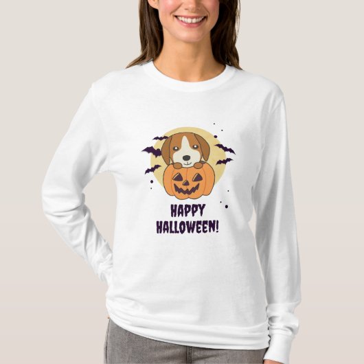 Beagle in Pumpkin Sweet Hunde glückliche Halloween T-Shirt (Vorderseite)
