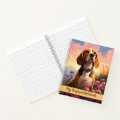 Beagle in rosa Wildblumen Naturportrait Notizblock (Innenseite)