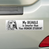 Beagle - intelligenter als Ehrenstudent - lustig Autoaufkleber (Auf Auto)