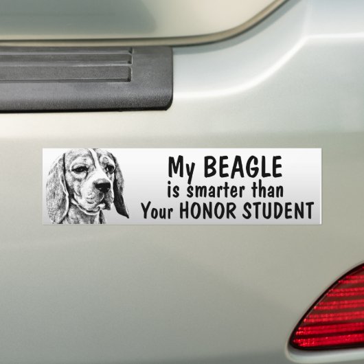 Beagle - intelligenter als Ehrenstudent - lustig Autoaufkleber (Auf Auto)