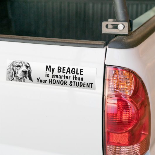 Beagle - intelligenter als Ehrenstudent - lustig Autoaufkleber (Auf Lkw)