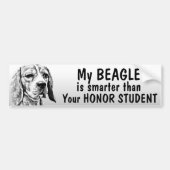 Beagle - intelligenter als Ehrenstudent - lustig Autoaufkleber (Vorne)