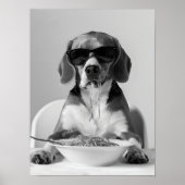 Beagle isst Pasta Wandkunst, Spaghetti Druck, Bla Poster (Vorne)